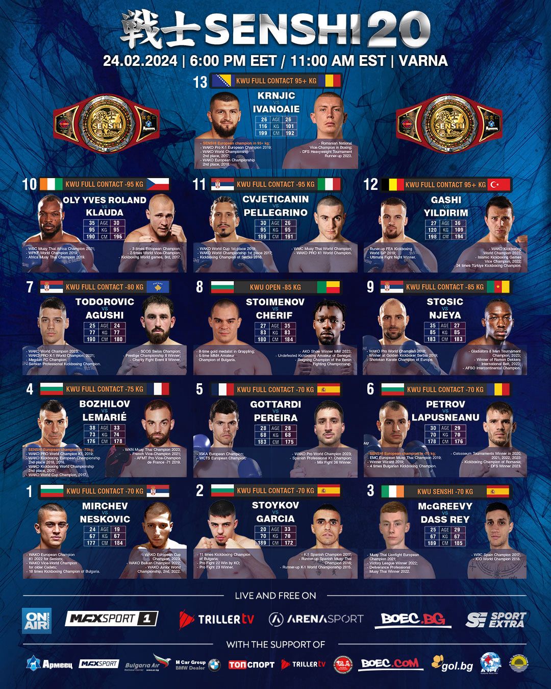 SENSHI 20 fight card