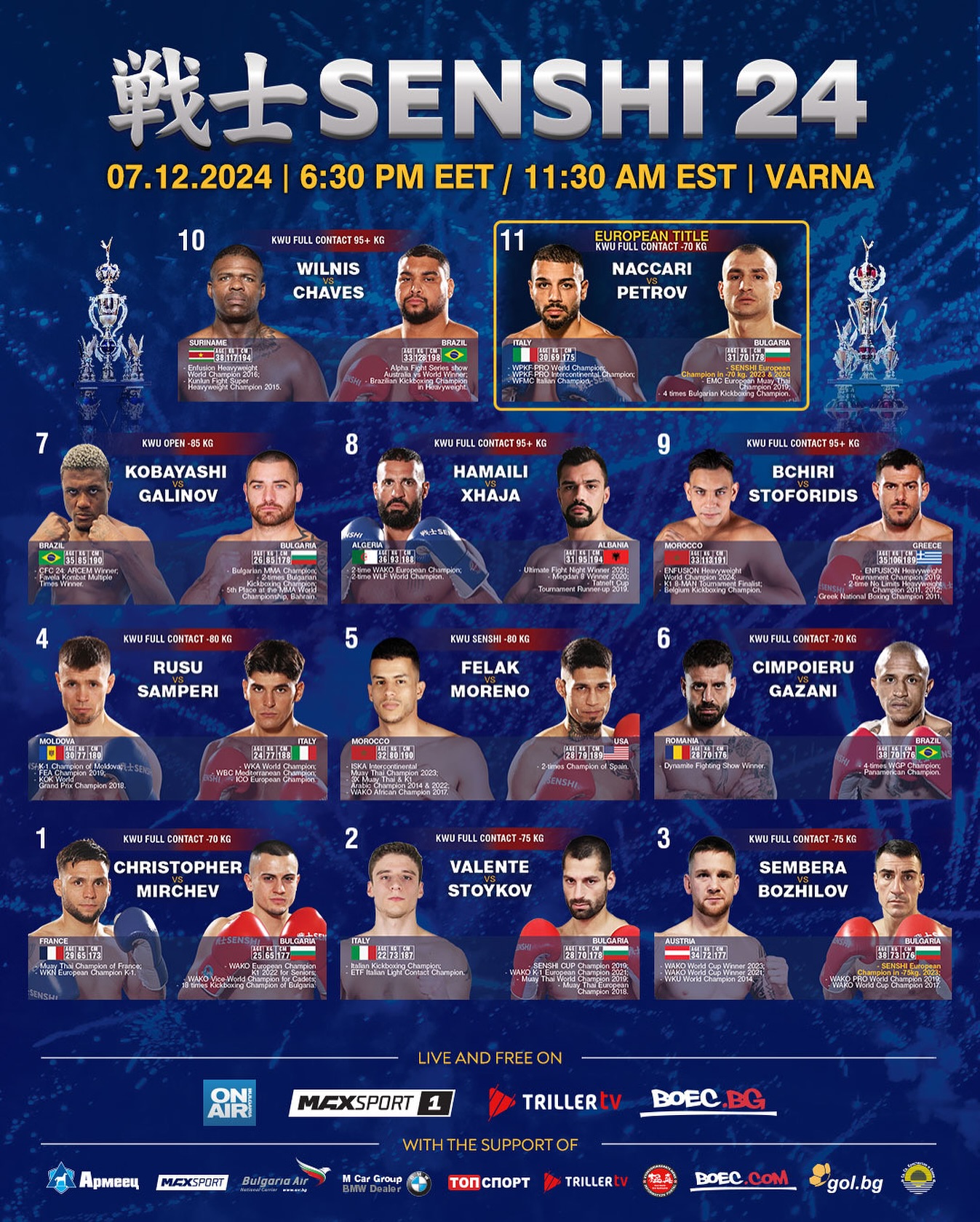 SENSHI 24 Fight Card